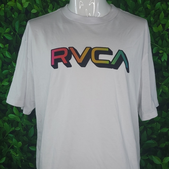 RVCA Men's White Day Shift Multi Colored Relaxed Fit T-Shirt- Size: 2X - NWT - Picture 2 of 7